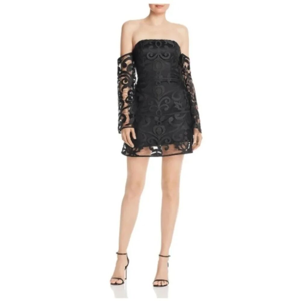 Finders Keepers Black Lace Sleeved Dress Revolve Medium /6